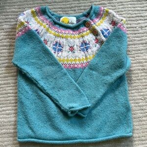 Mini Boden girls wool sweater fair isle 3-4t